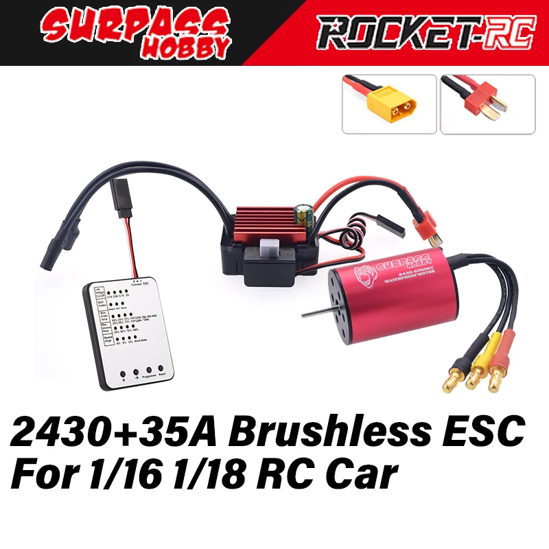 

Двигатель бесщеточный Surpass Hobby 2430 Waterpoof 35A ESC Combo для 1/16 1/18 RC автомобиль багги грузовик запчасти внедорожник Wltoys Tamiya на дороге