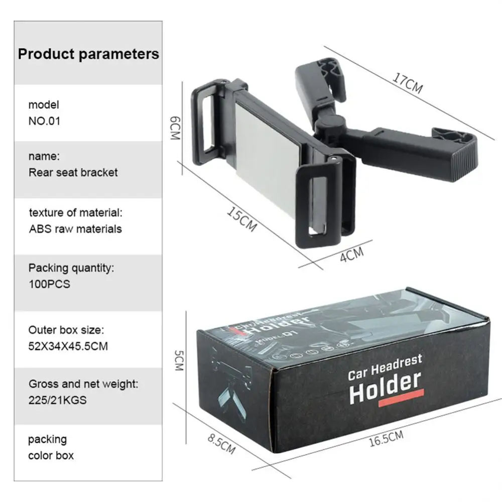 

Universal Car Phone Holder Newest Car Back Pillow Tablet Bracket Portable Mobile Phone Bracket 360 Degree Adjustment