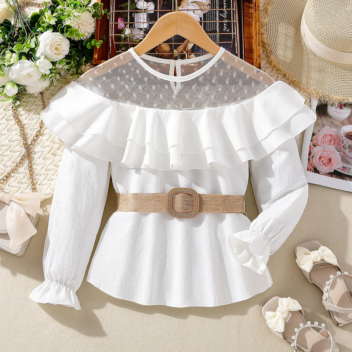 

Girls' shirt 2023 net red children's clothing spring and summer 8-12 years old girls' fashion blouse