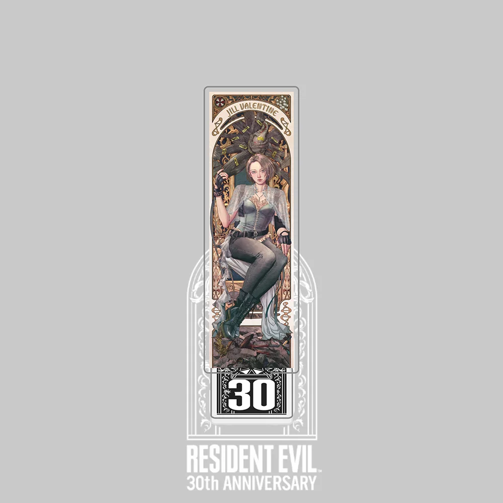 Фото Акриловая подставка к 30-летию Resident Evil, фигурки Леона, Эды, Криса, Джилл, декор для рабочего стола по мотивам игры Survival Horror, брелок №3