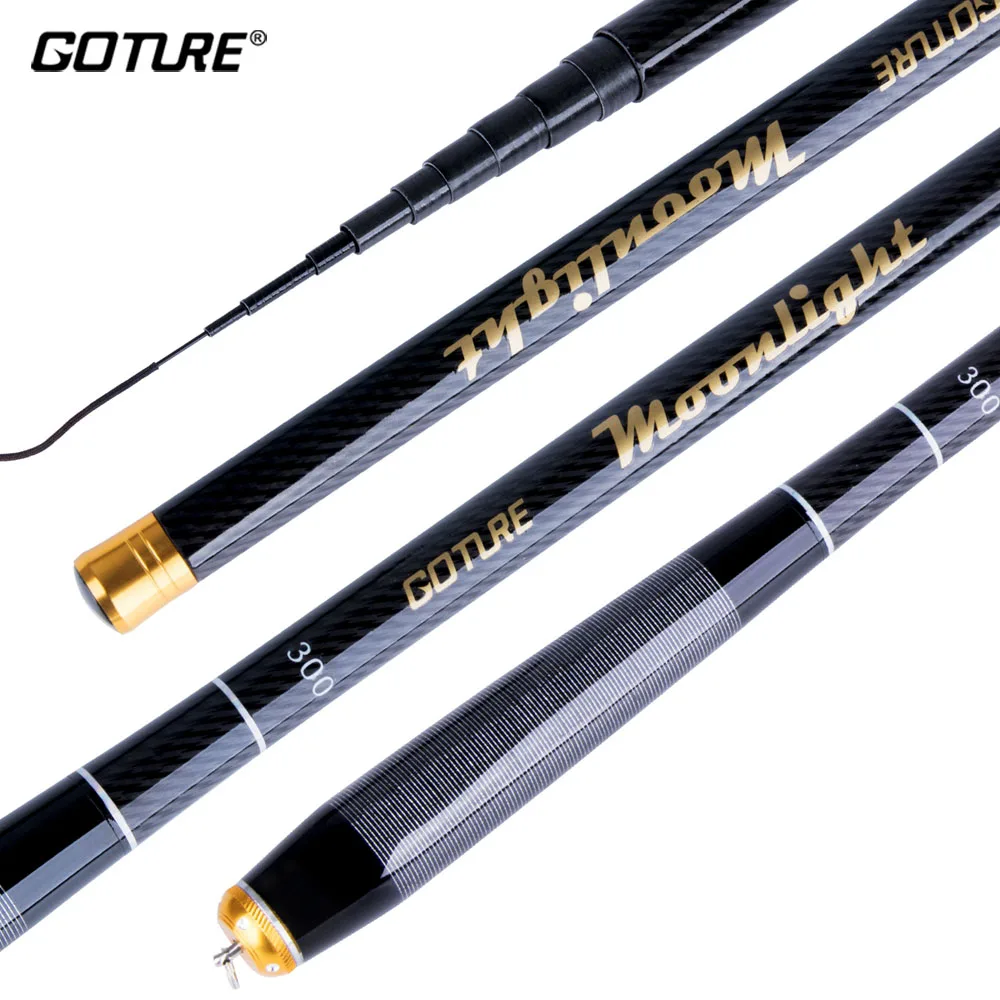 

Goture Super Light Portable 24T Carbon Fiber Hand Fishing Pole 1.8m/2.1m/2.7m/3.0m/3.6m Fishing Tackle Stream Rod For Fishing