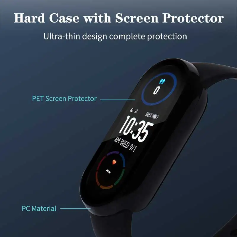 2in1 Screen Protector Case+3D Film for Xiaomi Mi Band 7 6 5 4 3 Full Cover Protective Shockproof Frame Cover for Miband 6 7 NFC
