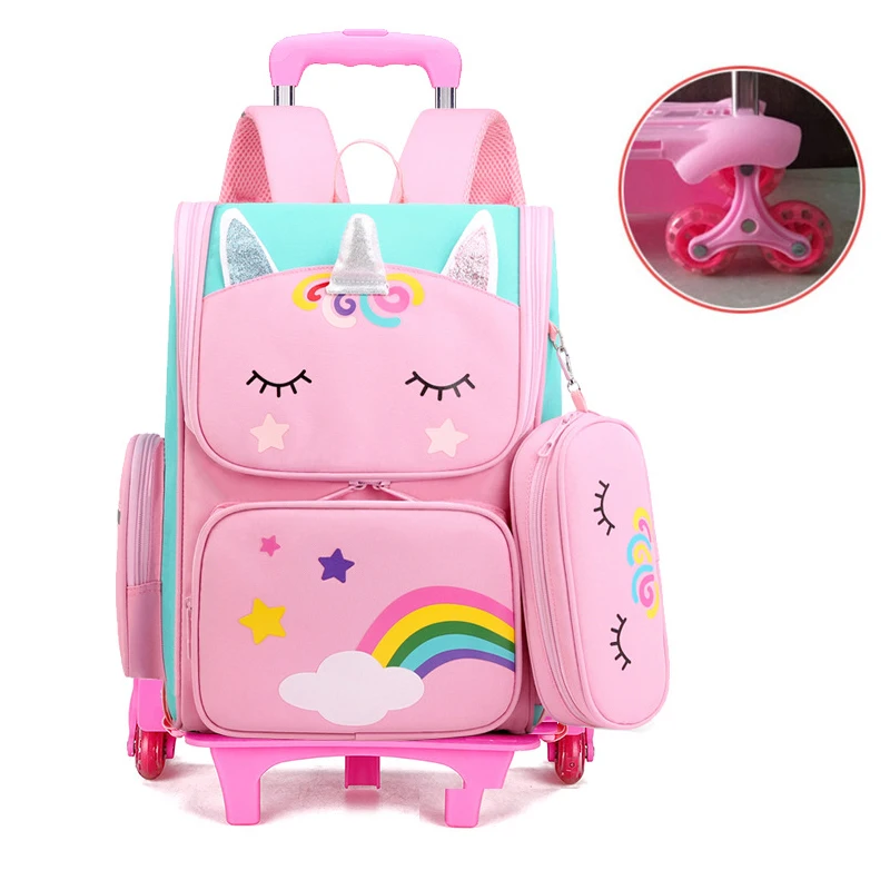

School For Backpack Trolley Trolley Girls Rolling Bags Kids Backpack For Wheeled Bag Kids School Girls Bag School Student Bag