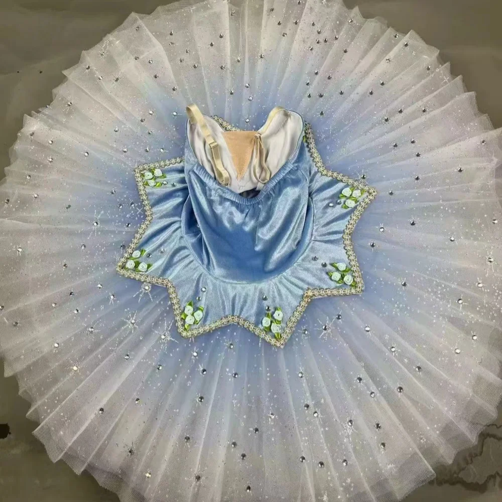 Профессиональная балетная пачка для девочек синяя балерина танцевальный костюм