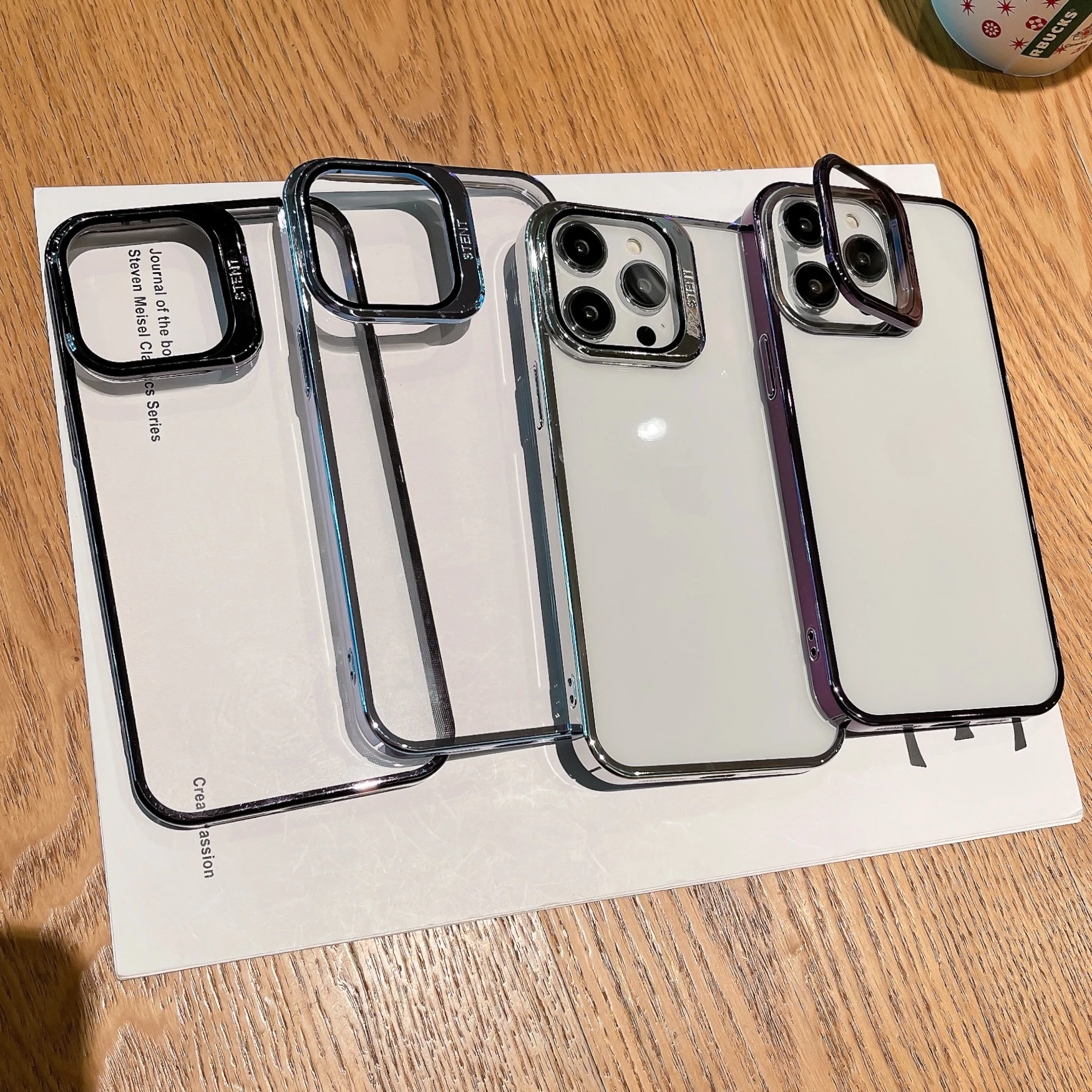 

Luxury Plating Clear Transparent Case For iPhone 14 13 Pro Max 14 Plus Case Lens Camera Holder Phone Shell Cover