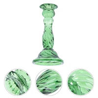 1pc crystal pillar candle holders glass pedestal candle holder vintage candle holder green glass candle holder