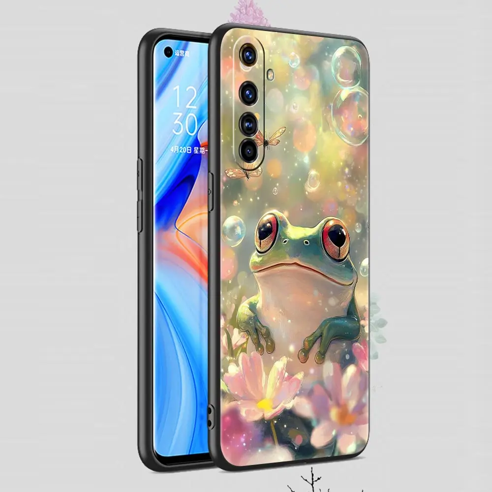 Мягкий чехол из ТПУ для Realme C67 C63 C55 C53 C25 C21 10 11 12 13 GT 2 3 5 Pro Plus 5G, противоударный чехол для телефона, чехол с реалистичным принтом лягушки (art.: 3920d9711a6fd) - 3920d9711a6fd