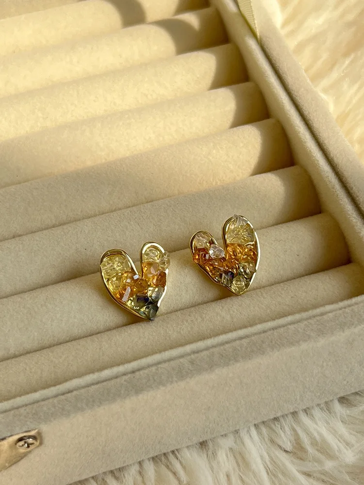 

Красивые коричневые серьги-сердечки с кристаллами Омбре для женщин корейские аксессуары Y2k серьги для женщин новый год 2023 бижутерия подаро...