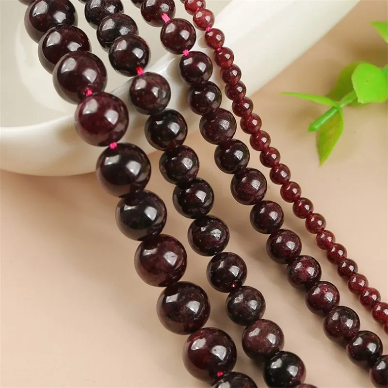 

Garnet Round Loose Spacer Beads Trendy Charm Bead for Making Jewelry