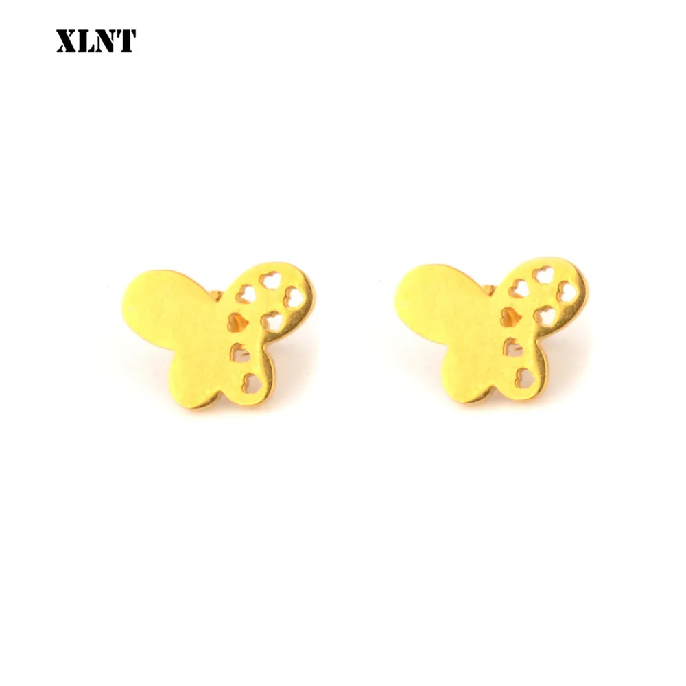 XLNT серьги-гвоздики из нержавеющей стали с бабочками для женщин милые серьги
