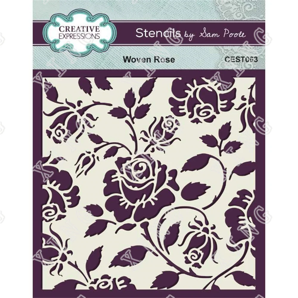 

Woven Rose 6 in X 6 in Stencil 2022 Spring Newest Diy Paper Craft Gift Drawing Scrapbooking Coloring Folders Embossing Template