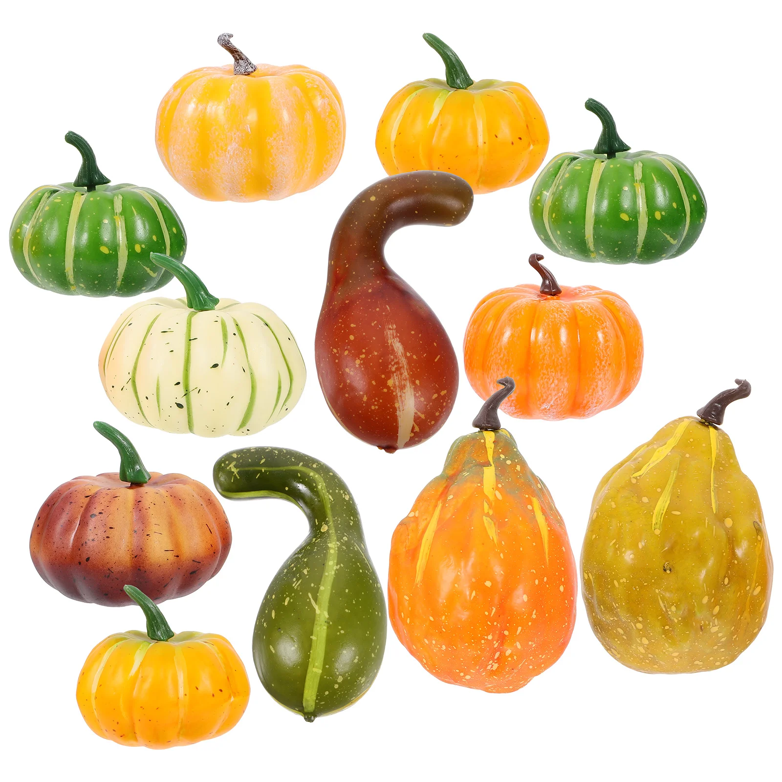 

12 Pcs Home Decor Simulated Pumpkin Thanksgiving Tabletop Adorn Household Artificial Ornament Fall