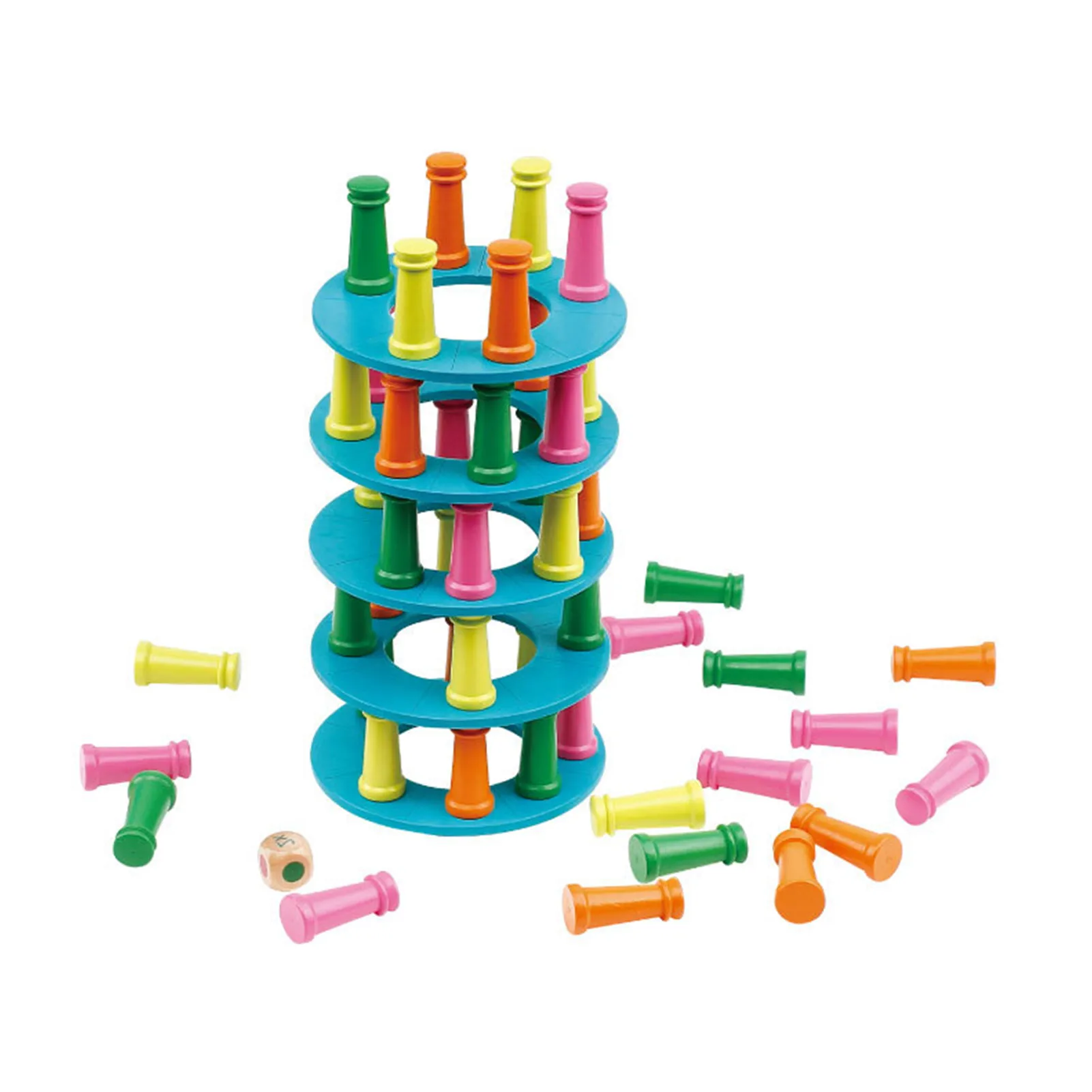 

Kids Wooden Stacking Building Blocks Montessori Building Blocks Tumbling Blocks Board Games Toppling Leaning Tower Toy Party