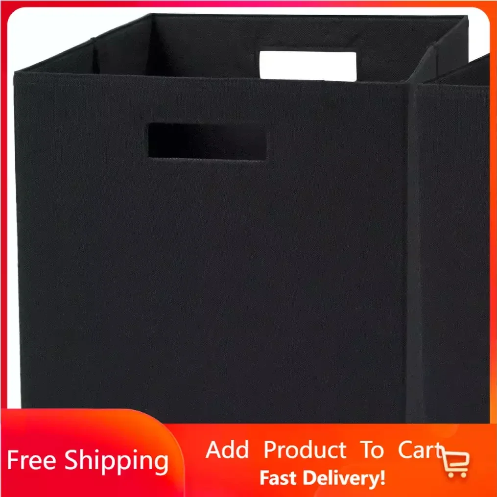

Корзины для хранения тканевые кубические (12,75X12,75 дюйма), черные, 2 шт. в упаковке, коробка-органайзер, бесплатная доставка