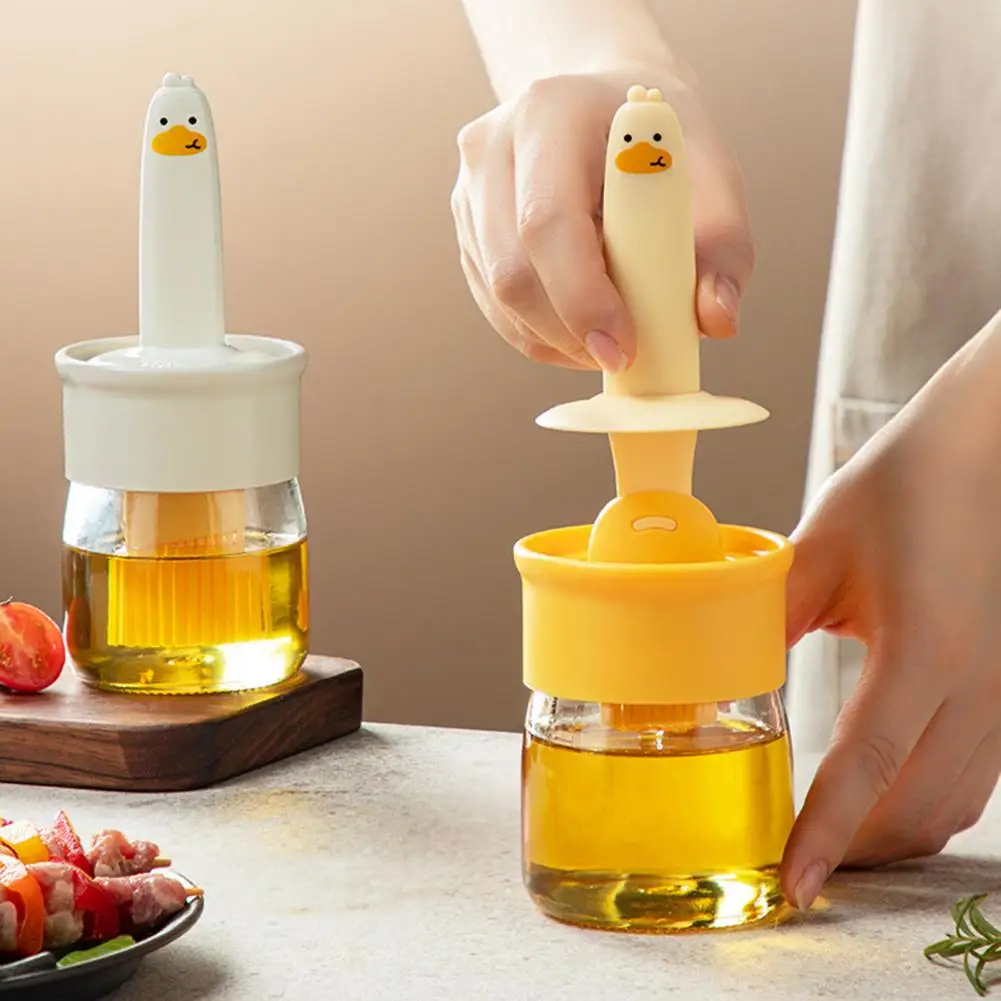 

Household Oil Pot Oil Brush Dispenser Cooking Silicone Oil Brush With Bottle Oil Measuring Dispenser Cooking Tool Kitchen Supply