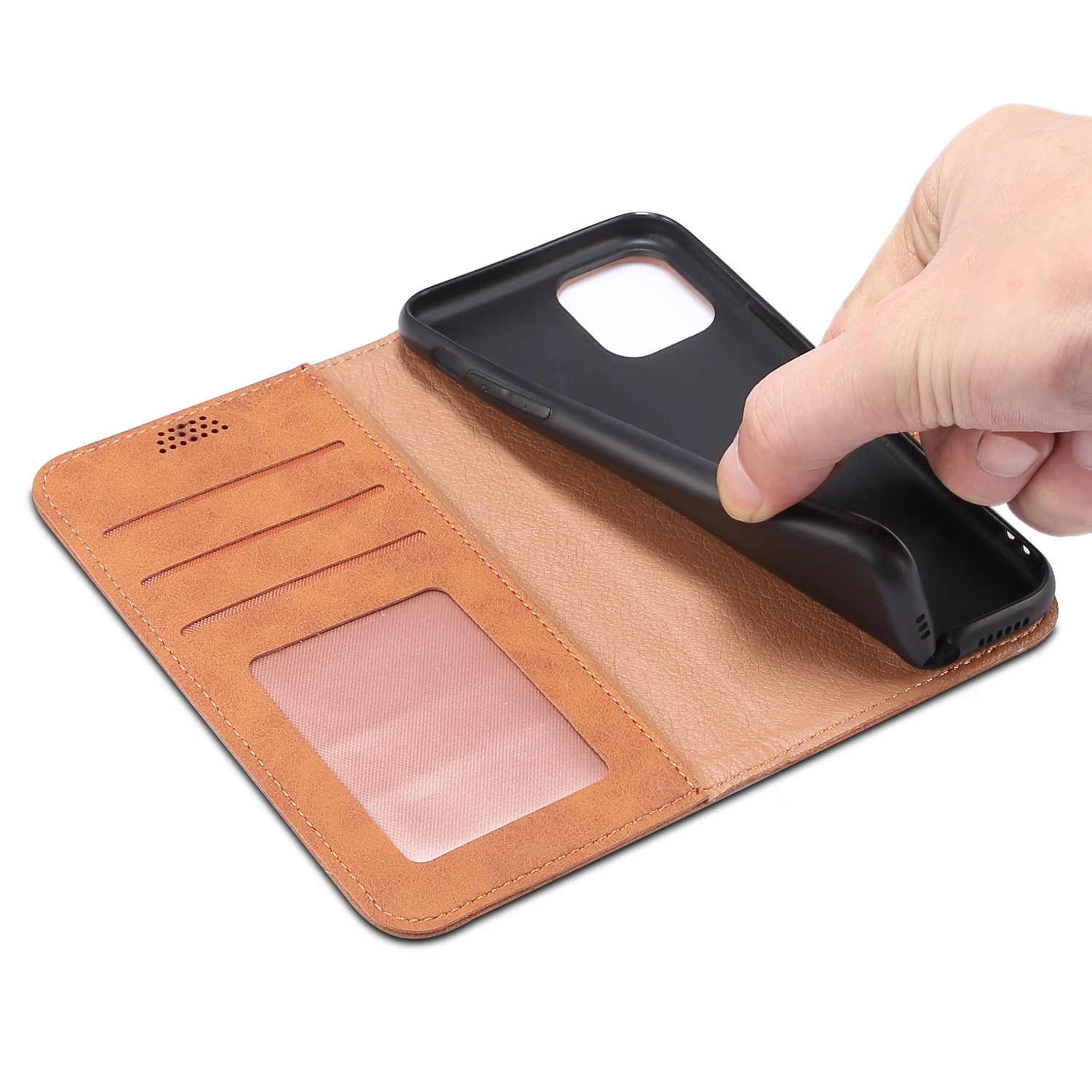 Leather Phone Case For Apple Iphone 14 13 12 11 Pro Max Xr Xs Max 7 8 Plus Se Se3 With Retro Wallet Cards Holder Luxury Cover