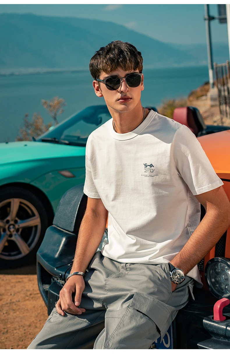 

Y0446 Новая модная повседневная Молодежная простая футболка с коротким рукавом и принтом