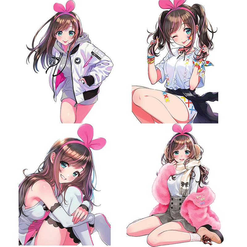 ПВХ-постер Three Ratels CA22 kizuna AI, мультяшная аниме наклейка на капот автомобиля, наклейка на ноутбук, аксессуары для украшения дома