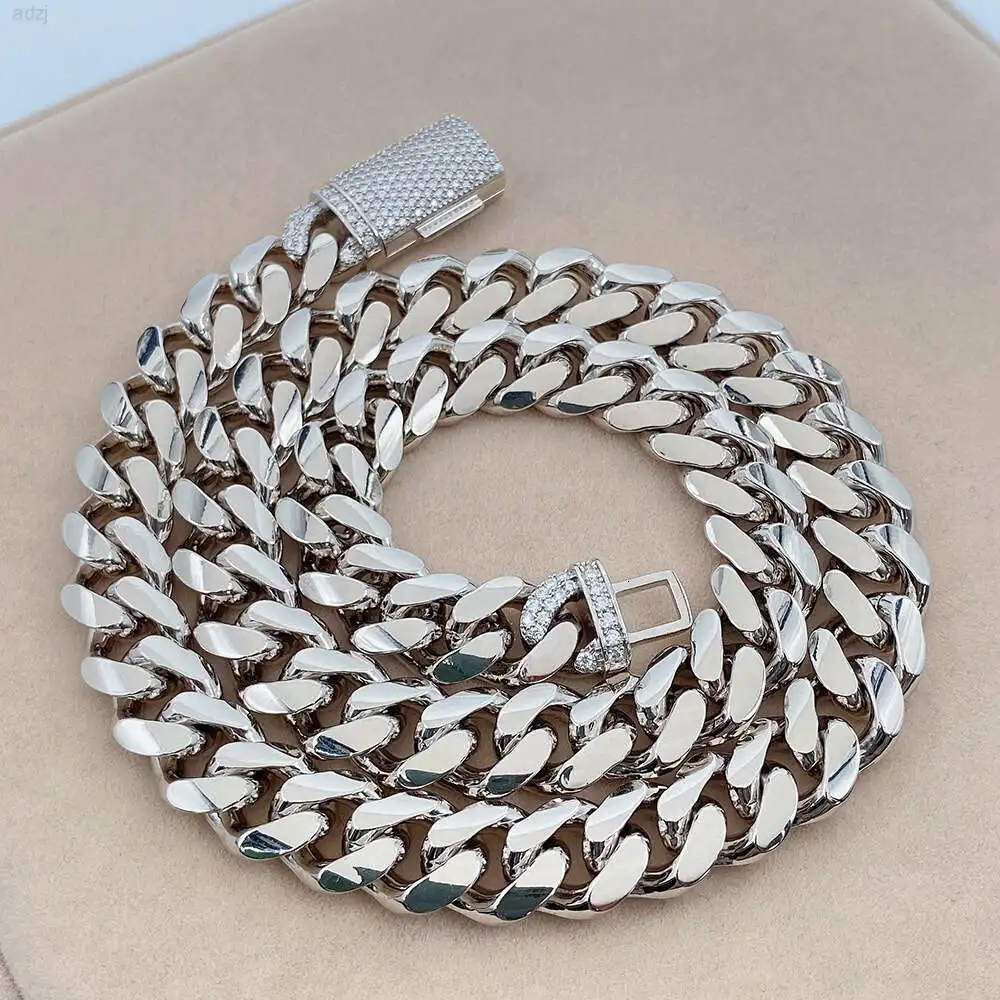 Оптовая продажа застежка из муассанита в стиле хип-хоп 13 мм стерлинговое серебро