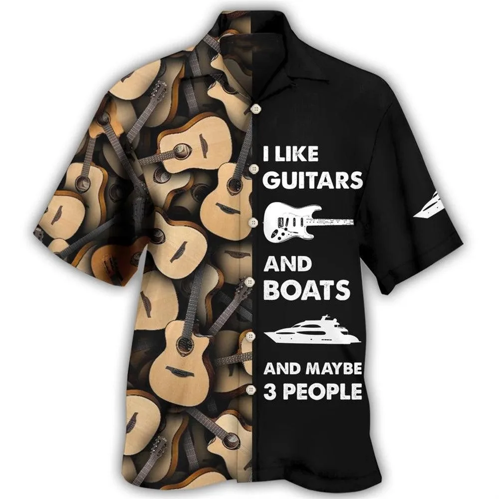 

Men's Hawaiian Shirt Music Guitar Cool High Street Cuban Collar Shirt For Men Summer Designer Fashion Short Sleeve Tops 3D Shirt