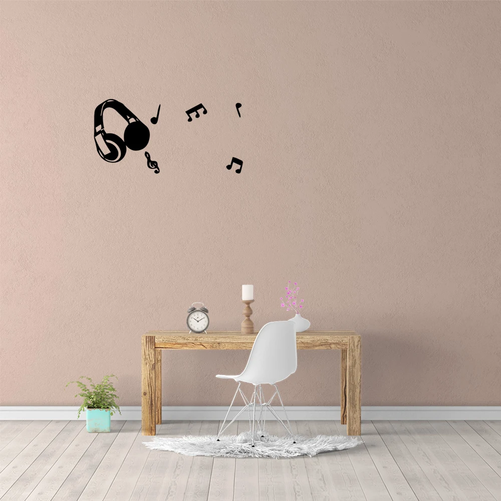 1 шт. горячая Распродажа наушники с музыкой стикер на стену наклейки из ПВХ