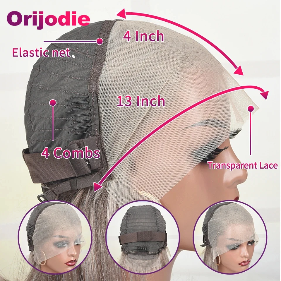 Парики из человеческих волос с прямыми черными бобами на сетке 13 х4 180%