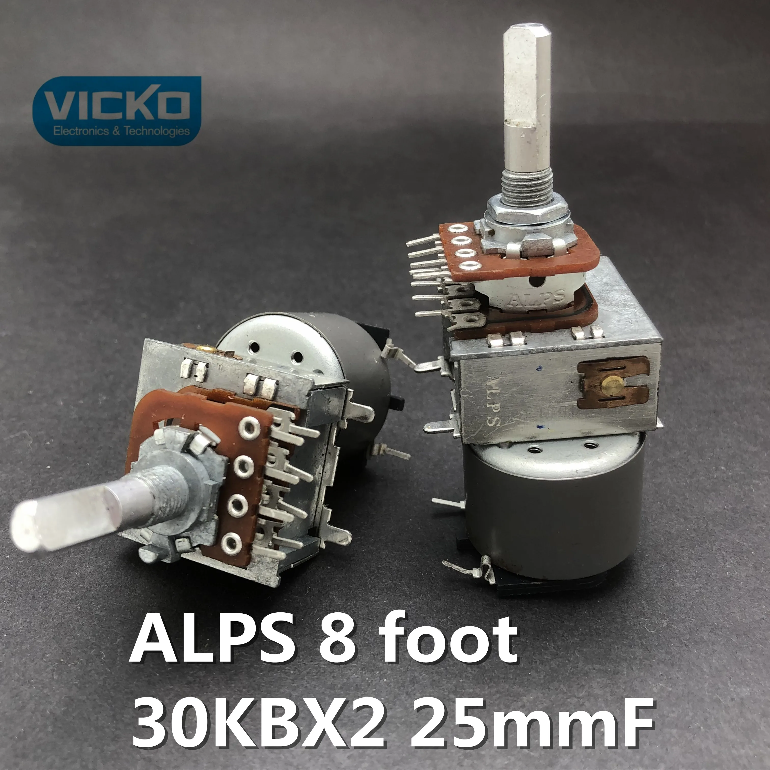 

[VK] Japan ALPS 16 double potentiometer with motor 30k B30K tap 8 foot handle length 25MMF switch 25MM B30KBX2 30KBX2