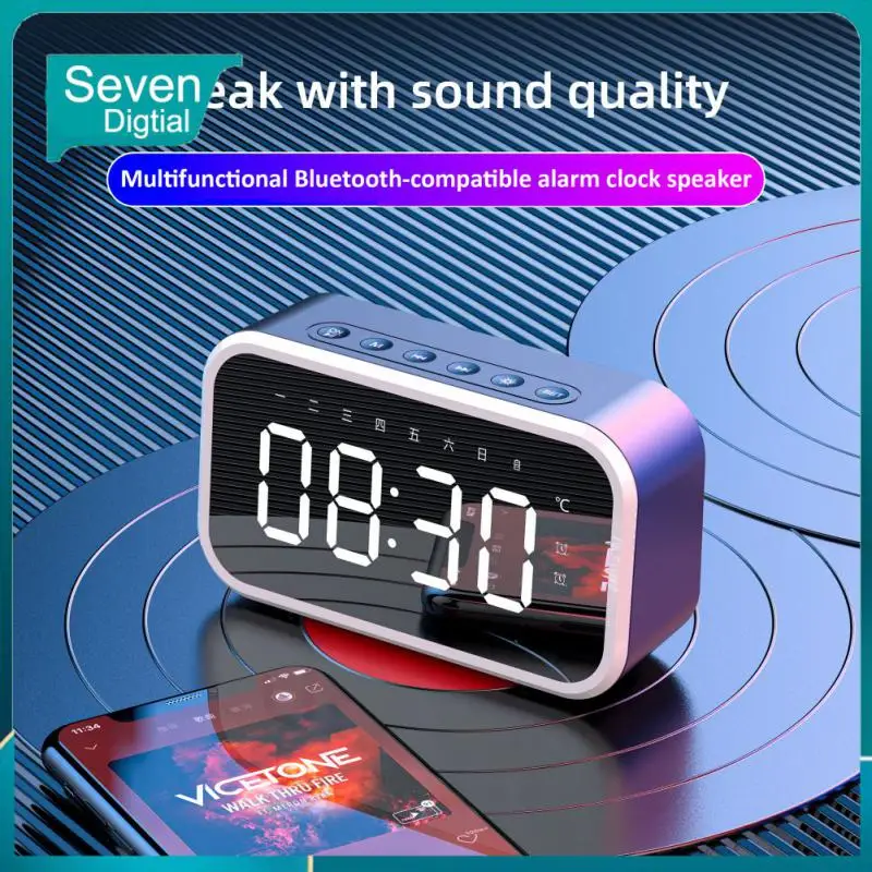 

For All Phone Speaker Multifunction Protable Subwoofer Speaker New Support Tf Card Fm Radio Alarm Clock Speaker Mini