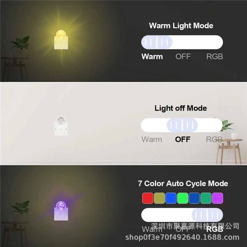 

LED Plug in Energy Night Light Sensor Kids Light White Automatic Saving Dawn