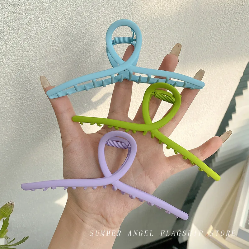 

2023 Candy Colored Alloy Grip Frosted Hair Clip Girl Hair Grab Fashion New Large Shark Hairclip Women Hair Accessories