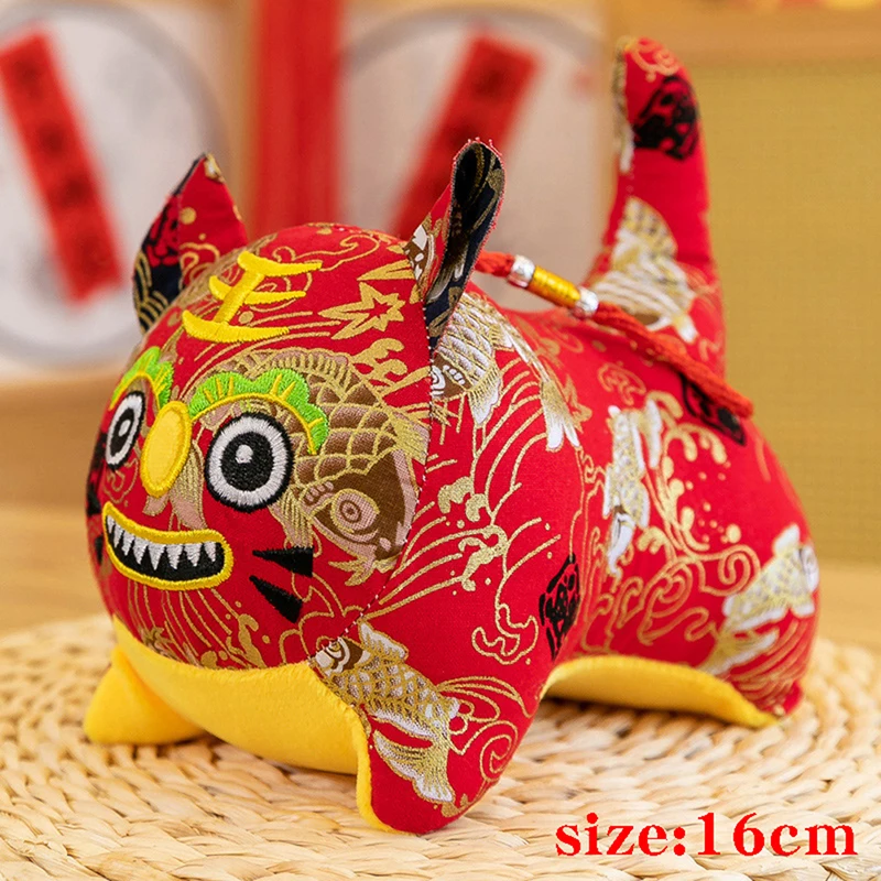 

16cm 2022 Chinese New Year Tiger Spring Festival Party Decorations PP Cotton Plush Doll Chinese New Year Gifts Decorations