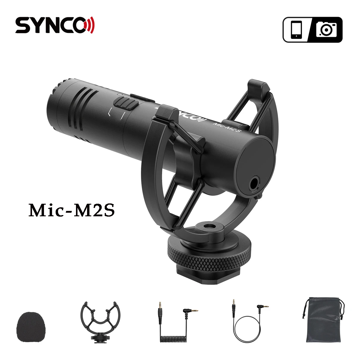 

Микрофон SYNCO, внешний микрофон для камеры, микрофон, суперкардиоидный конденсаторный видеокабель 3,5 мм TRRS TRS для смартфона, камеры DSLR