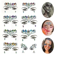 diy face tattoo stickers face 3d acrylic diamond jewelry makeup eyebrow sticker festive party dance face decoration wholesale