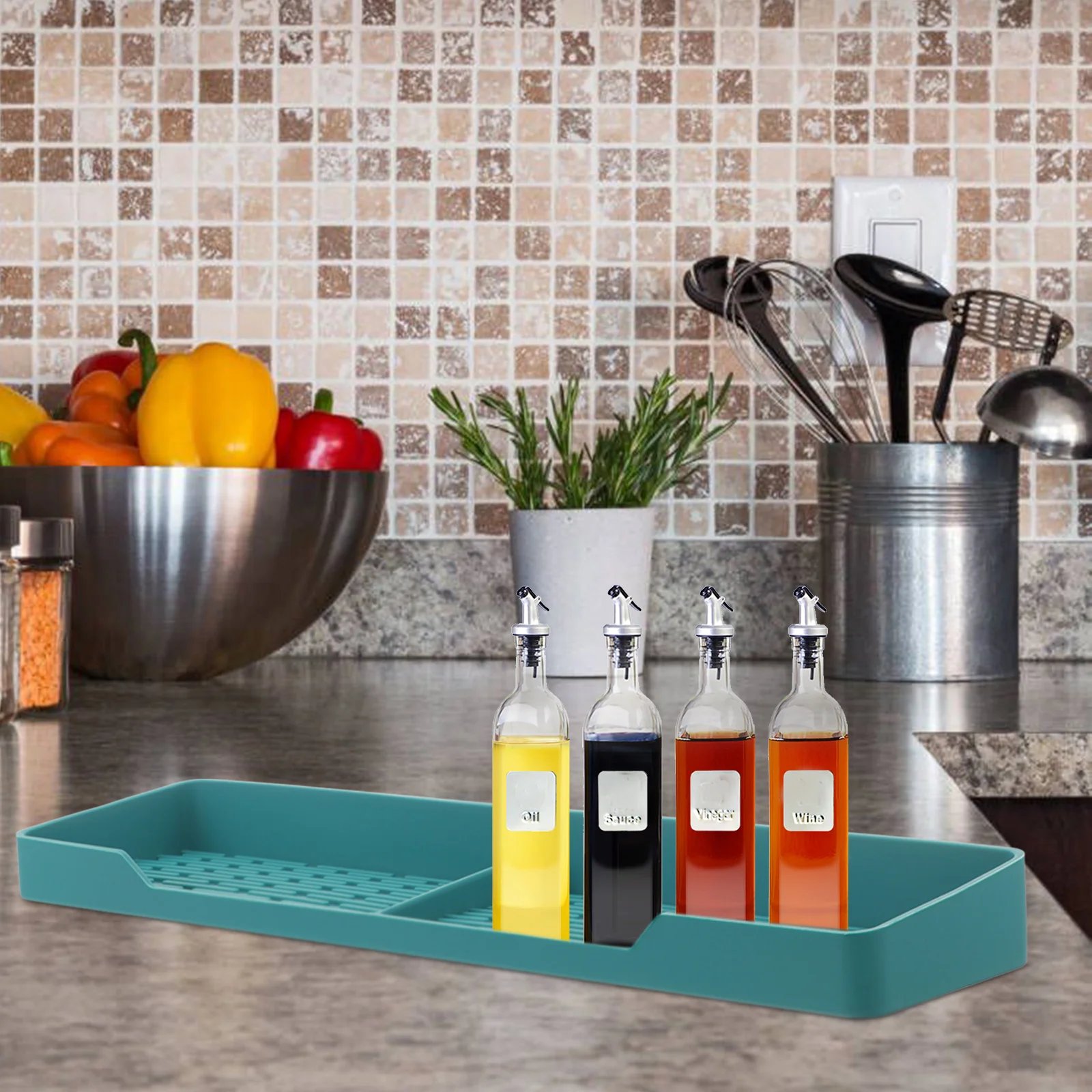 

Stove Spice Rack Silicone Condiment Shelf Kitchen Organizer Anti-skid Oven Silica Gel