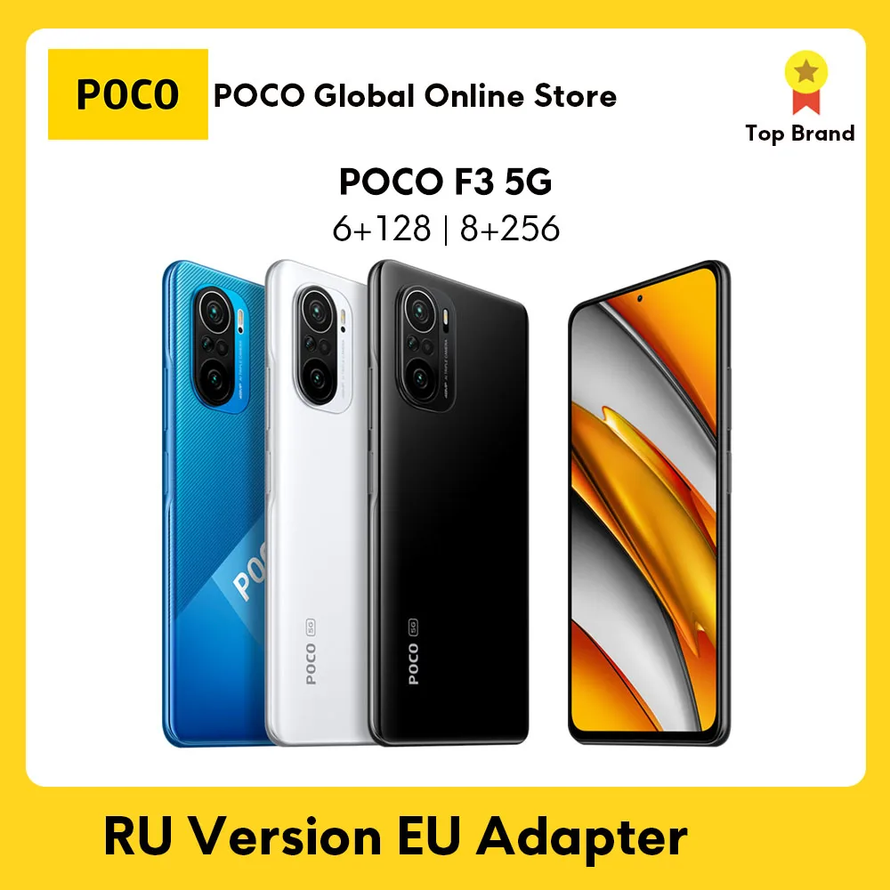 RU Version POCO F3 5G Xiaomi SmartPhone 6GB 128GB/8GB 256GB Snapdragon 870 Octa Core 6.67"120Hz E4 AMOLED Display 6.67inch Phone