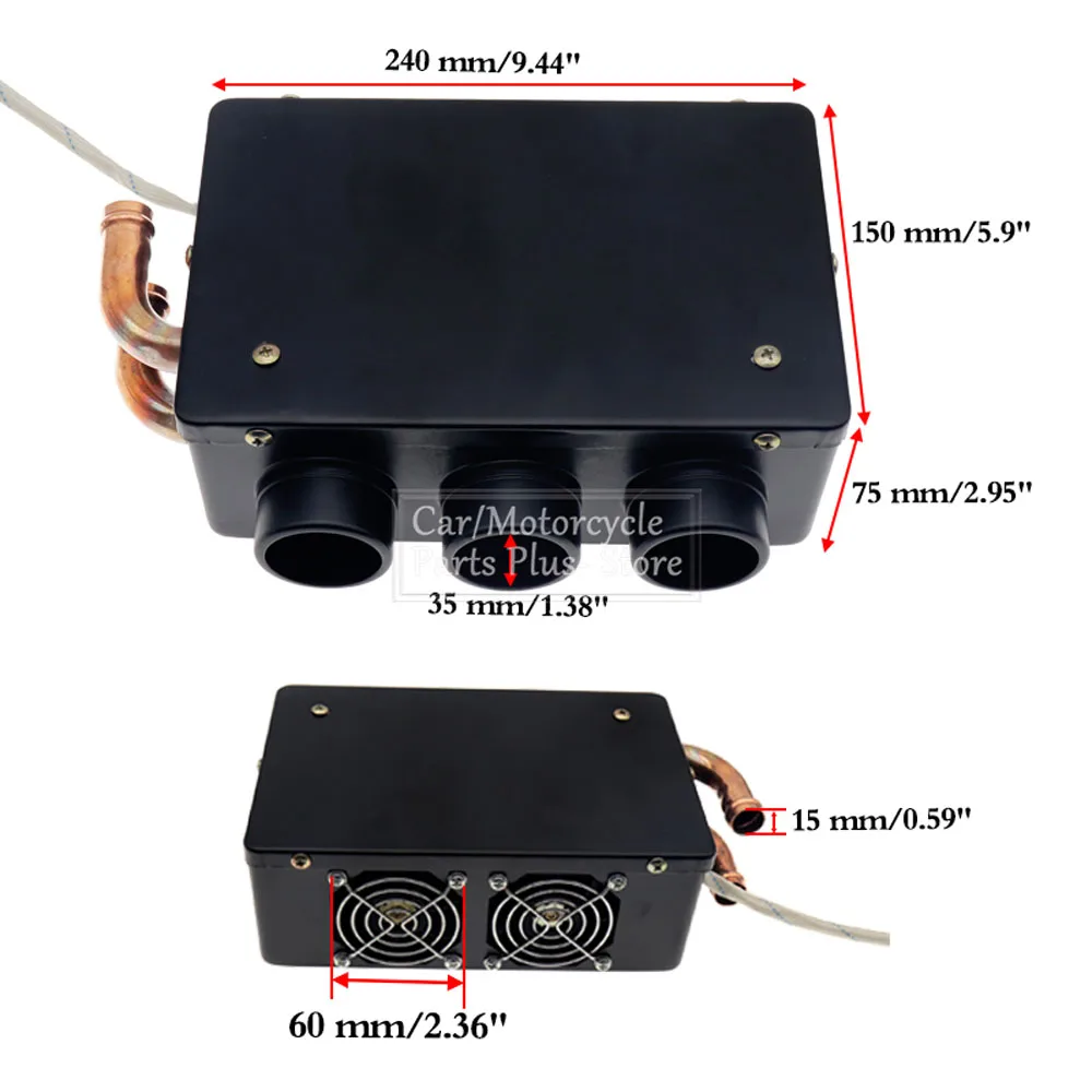 Портативный автомобильный обогреватель 12 В/24 В 50 Вт с 3 отверстиями