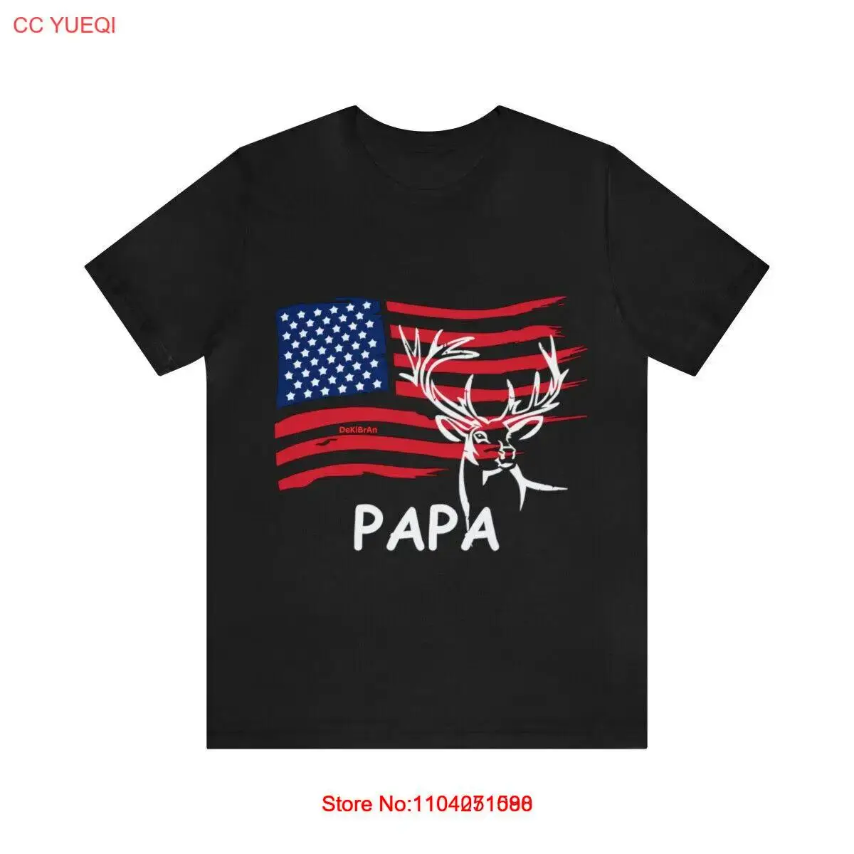 Футболка/футболка с изображением оленя и американским флагом для охоты на День