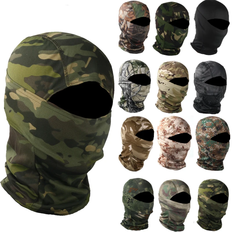 

Tactical Camouflage Balaclava Full Face Mask CS Wargame Army Hunting Cycling Sports Helmet Liner Cap Military Multicam CP Scarf