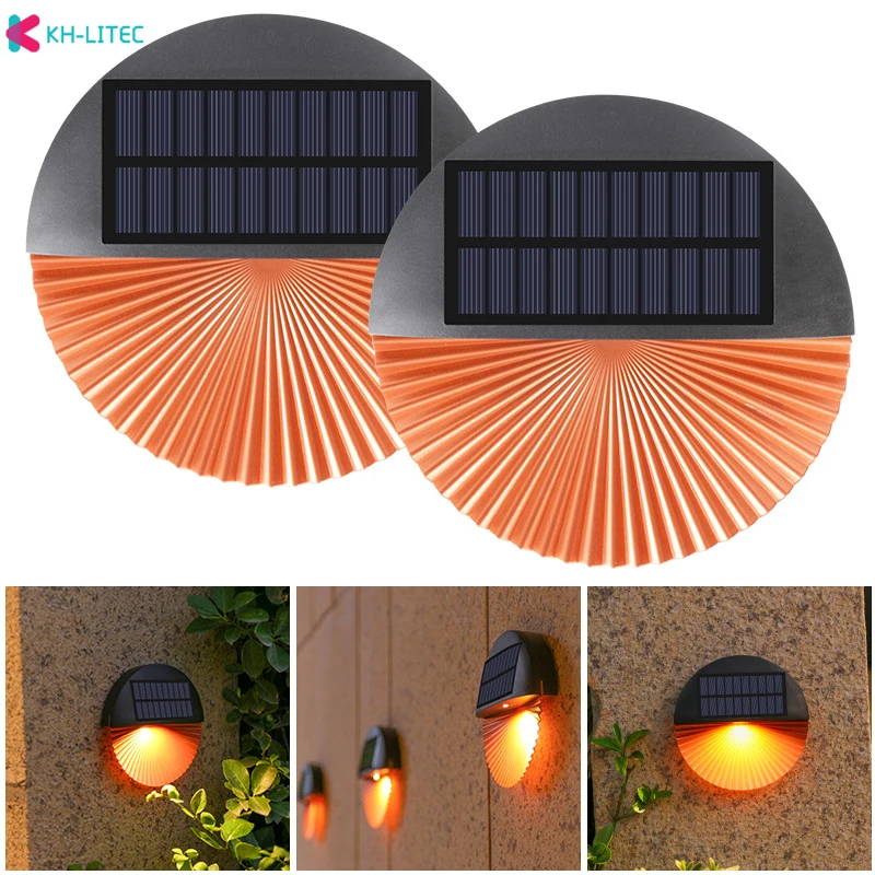 

Solar Wall Lamps Outdoor Waterproof Fan-Shaped Lighting Garden Decoration Solar Light Stairs Street Fence Sunlight Lamp