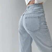 autumn high waisted straight jeans fashion women clothing cargo pants boyfriend streetwear y2k girls baggy full length trousers