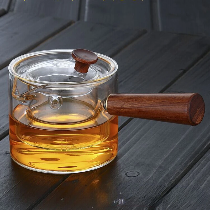 

Wooden Handle Teapot Thickened Glass Kettle Jasmine Tea Kung Fu Tea Set Zaparzacze Do Herbaty Chinese Tea Set Household Items