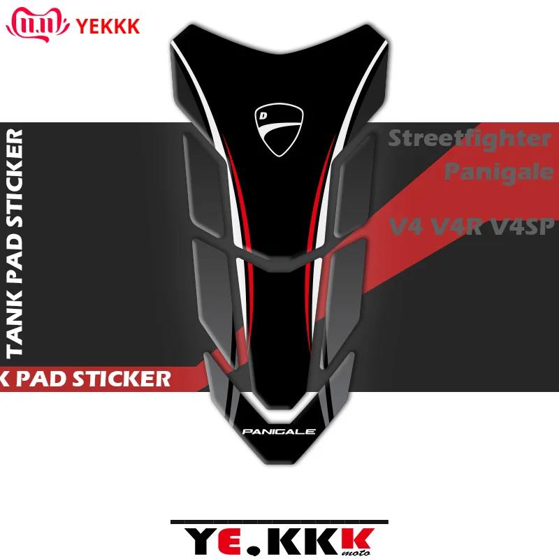 

3D Fuel Gas Tank Pad Protector Decal Stickers Full CNC LOGO For Ducati Streetfighter Panigale V4SP V4 V4R V4S