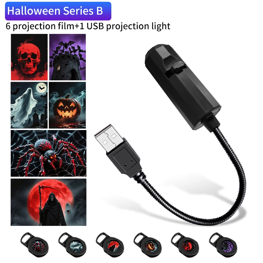

Планетарный USB-проектор Для Хэллоуина И Рождества, Меняющий Цвет, Световая Панель Для Потолка