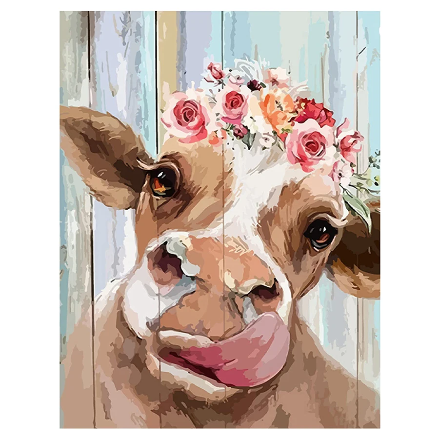 

tapb Offito Cow DIY Painting By Numbers Adults Handpainted On Canvas Pictures By Numbers Home Wall Art Decor
