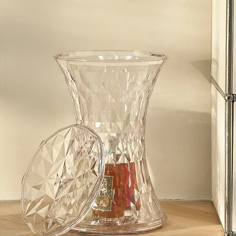 Скандинавский прозрачный Кристальный Маленький стул с крышкой для всякой