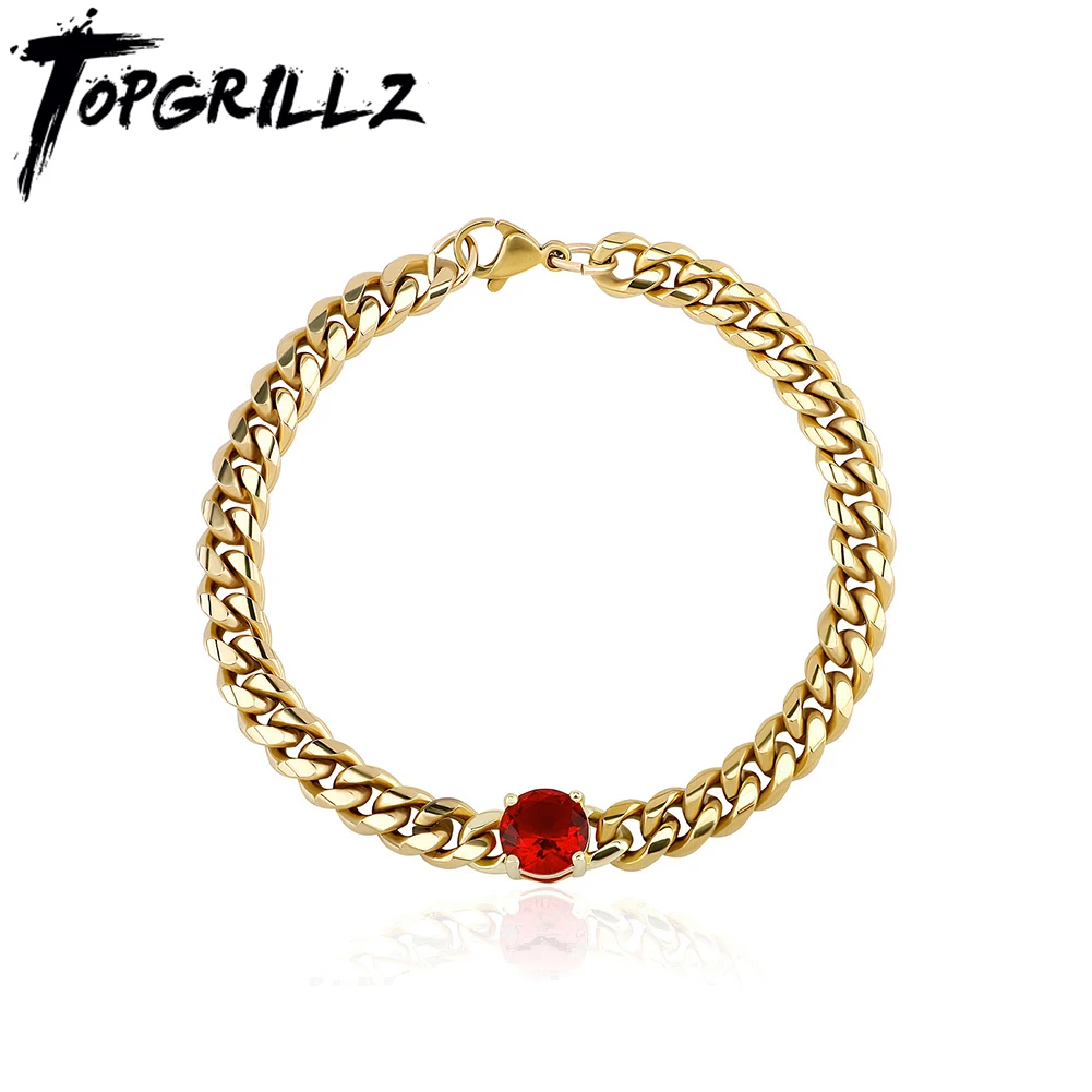 

TOPGRILLZ 6 мм браслет из нержавеющей стали со льдом из кубического циркония в стиле хип-хоп модные очаровательные ювелирные изделия подарок для...