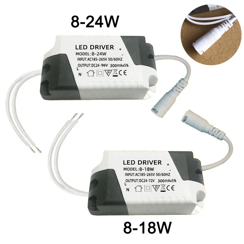 

Драйвер освещения 8-18 Вт/8-24 Вт, трансформатор питания, адаптер питания 185-265 в для фотоламп, полосок, панельных ламп, светильников