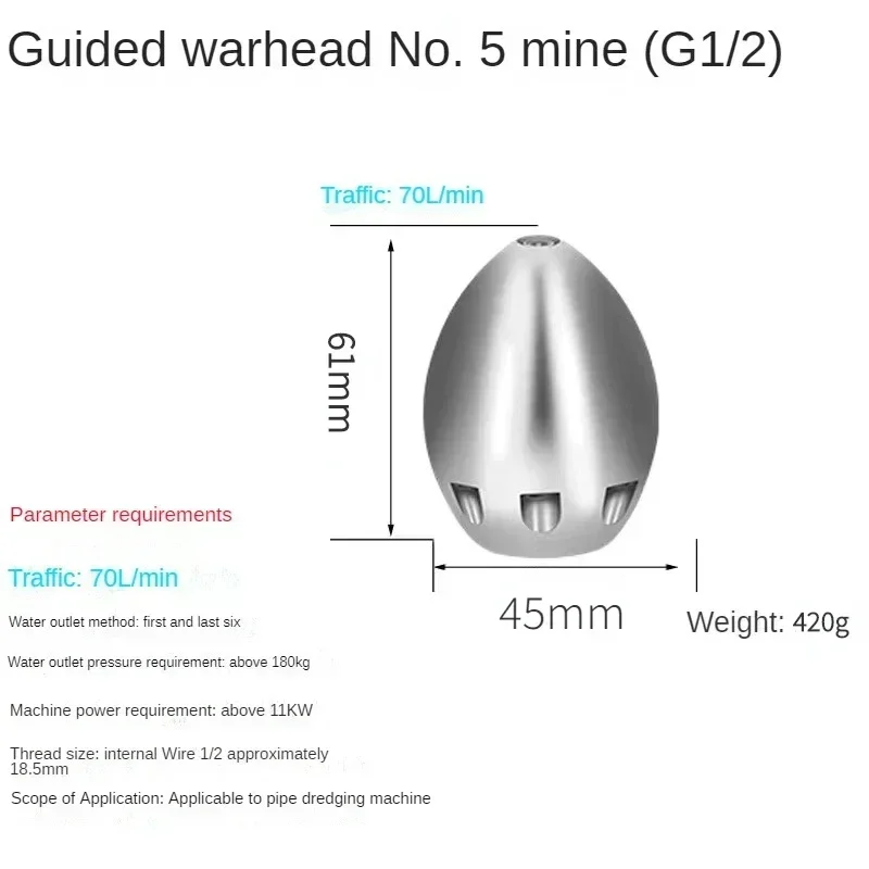 

G1/2 M3/8 M22 Машина для очистки высокого давления Насадка для мойки автомобиля Насадка для выемки канализации Водяная насадка для очистки трубопровода мыши