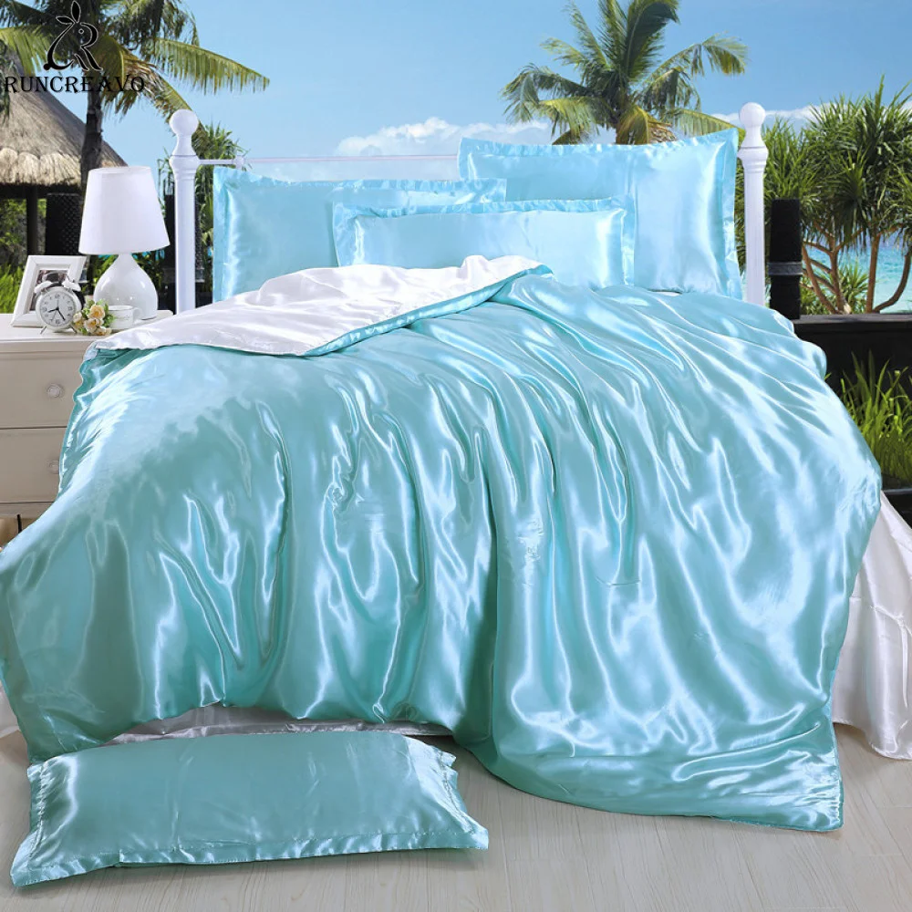 

Ice Silk Luxury Bedding Set Duvet Cover Bed Linen Cotton Bed Sheet King Queen Size Duvet Covers 220x240 Nordic Quilt Cover