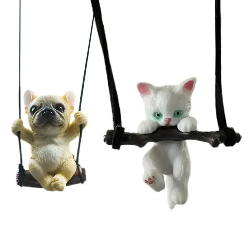 

Car Swing Puppy Pendant Auto Rearview Mirror Ornaments Birthday Gift Couple